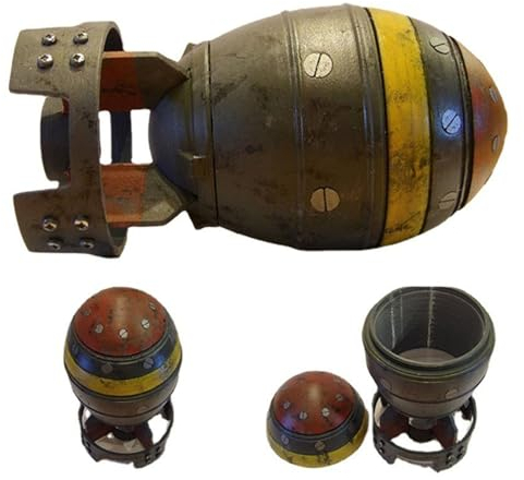 ZYILE Nuke Statua Fallout Decor Bomba Nucleare Scatola di Immagazzinaggio Figurine 3D Apribile in Resina Razzo Scultura Mini Modello Vintage Bomba Home Desktop Decor, 123123
