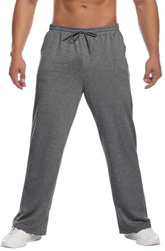 PINSPARK Herren Jogginghose Baumwolle Trainingshose Sporthose Herren Lange Atmungsaktiv Sport Hose Herren Jogger mit Taschen Laufhose für Fitness Sport Dunkelgrau XL