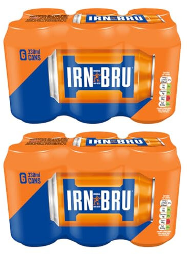 Irrn Bru Regular 6 x 330ml - Brewed In Scotland To a Secret Recipe Of 32 Flavours, Creating a Phenomenal Taste - Pack of 2 x 6 x 330ml