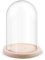 Glasglocke Mit Holzboden, Glasglocke Deko Mit Natürlichem Holzsockel, 12*18cm Glaskuppel Deko, Transparente Glasbox, Glas-Display Klare Dekorative, Geschenk Für Frauen Ewige Für Sammlerstücke Büro