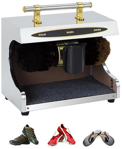 JJENXYYDS Household Shoe Shine Electric,Double Combinmachine,Small Automatic Electric Shoe Shine Machine,Public Electric Titanium Shoe Polishing Machine for Family Hotel Bank Commercial,C