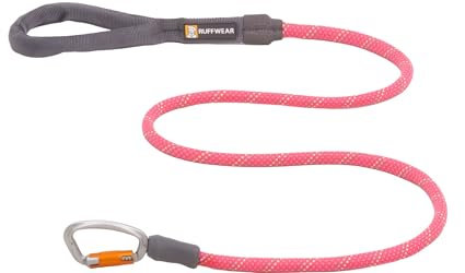 RUFFWEAR Knot-a-Leash Reflektierende Hundeleine, große, zugfreie 1,5 m Lange Hundeleine mit gepolstertem Griff, leichte und robuste Hundeleine, Anti-Tangle-Leine, L, Fireweed Pink