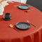 Romanstile runde Tischdecke Weihnachten 140 cm Rot 350GSM Wachstuchtischdeke Outdoor PVC Tablecloth Tischtuch abwaschbar wasserdicht wetterfest für Esstisch,Garten,Balkon,Grill,Party,Weihnachtsdeko