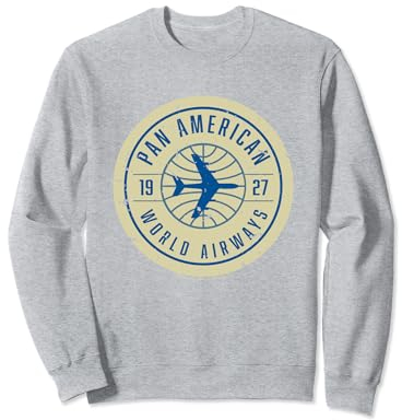 Pan Am 1927 World Airways Plane Badge Logo Sweatshirt