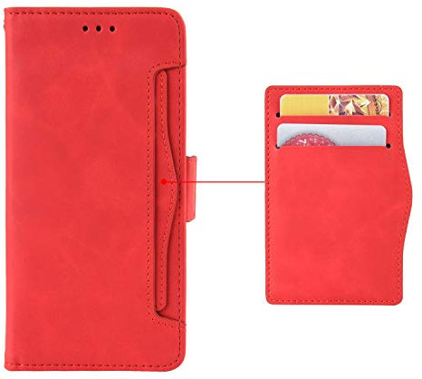 EasyShow Schutzhülle für Umidigi Bison X20 Hülle, Umidigi Bison X20 Schutzhülle Handy Lederhülle PU Leder Hülle Handytasche Cover Handyhülle für Umidigi Bison X20 Ledertasche-Rot
