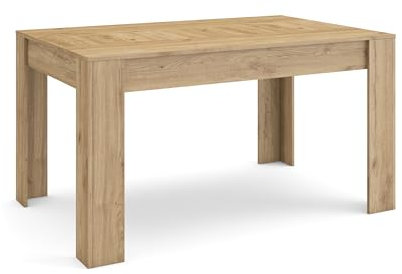 Skraut Home | Mesa Comedor | Mesa Fija Cocina y Salón | 140x90x76 cm | para 6 comensales | Muebles Comedor | Estilo Moderno | Roble