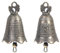 2 Stück Vintage Glöckchen zum Basteln 23 x 37 mm Kleine Anhänger zum Basteln, Deko Glocke, Kuhglocke Klein Weihnachten, Hochzeiten, Schmuck, Klangspiele, Hunde Einbruchstraining