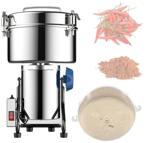 Quixnova Mill Grinder - 270° Swing 2500/3500/4500g Stainless Steel Grains Grinder, Multifunction Portable Kitchen Grinder Machine for Coffee, Cereals, Dry Food, Timing Dry Grinder,4500g