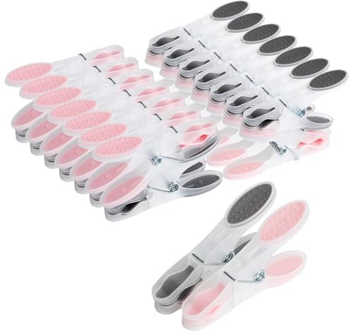 Romon Pince a Linge, Lot de 30 Epingle a Linge Pinces à Linge Exterieur, Pinces pour Corde à Linge, Multicolores Clips Ultra-Grip Épingles à Linge Plastique pour Serviettes Underwears Vêtements