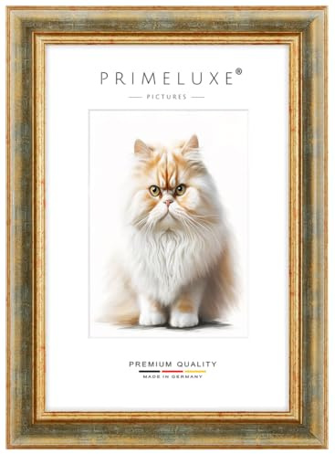 PrimeLuxe Baroque Cadres photo sur mesure 60 x 90 cm en Turquoise Or | Taille sélectionnable | Verre acrylique incassable | Cadre pour affiches | Puzzle | Collage | EC049