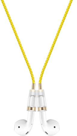 Lawonda Correa de cuello antipérdida para Airpods, cuerda magnética fuerte de piel sintética, compatible con AirPods 1 y 2, Pro, 3, Pro 2, oro amarillo