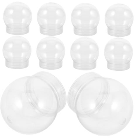 TOKIDNY 24stücke Teiliges DIY Schneekugel Transparente Kunststoff Kugeln Wasser Globe Für Weihnachtsdeko Basteln Kreativ Zubehör