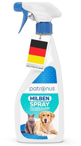 Milbenspray Hunde & Katzen, effektive Milben-Abwehr 500ml mit ätherischen Ölen - Grasmilben Spray für Hunde & Katzen, Milbenspray Hund, Milbenspray Katze - dezenter Duft, wirksam und laborgeprüft
