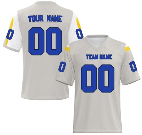 Yunshenla Personnalisé Maillot de Football Américain T Shirt Sport Maillot Rugby Personnalisable avec Nom et Numéro Homme Femme Enfant Tshirts Equipe de France T-Shirts Personnalisé(#25)