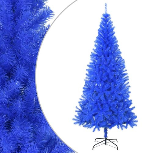 Myheimly Künstlicher Weihnachtsbaum mit Ständer Christbaum Tannenbaum Dekobaum Kunstbaum Weihnachten Dekoration Weihnachtsdeko PVC Blau,210 x 110 cm