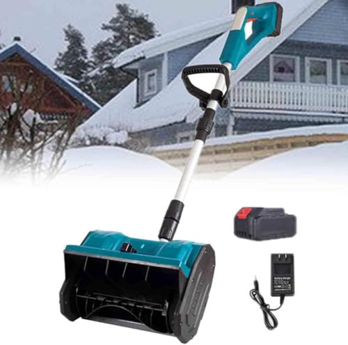 Cashwise Spazzaneve Elettrico Senza Fili con Pala da Neve, direzione Regolabile e Asta telescopica, spazzaneve Pieghevole con Distanza di Lancio di 26 Piedi per Patio, terrazza, vialetto,1Battery