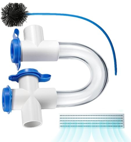 Kondensatfalle, Sanitär-Siphon – Transparenter Kondensatsiphon, 3/4 Zoll (9,9 cm), AC-Zubehör, Reinigungsset für Kondensatleitungen, U-förmiger Siphon für Klimaanlage