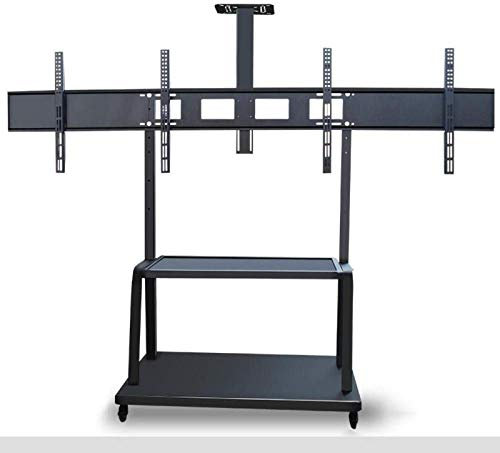 Universal Swivel Table Top TV Stand Stainless Steel TV Floor Shelf for 15 42 Inches TVs Black Bed TV Floor Stand End of Bed Up to 25KG