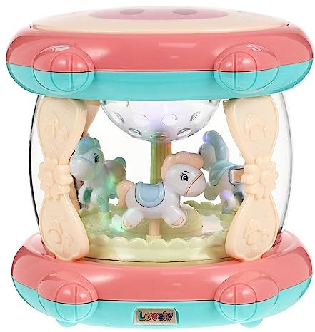 Supvox Drum Story Machine für Babys Kleinkindspielzeug Musikalisches Musikinstrument für Säuglings -Lernspielzeug Kindermusikinstrumente Kinderinstrument Abs Rosa