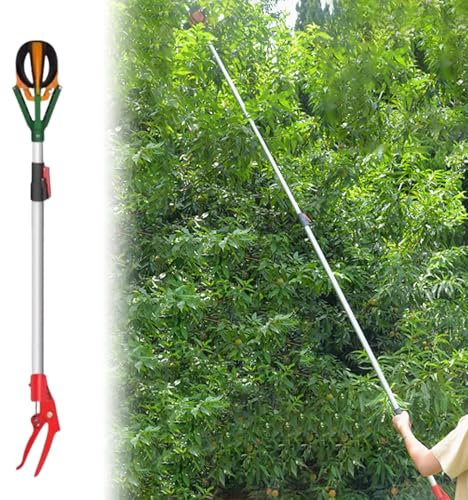 recogedor de fruta ， Recolector de frutas telescópico de aleación de aluminio con mango antideslizante for peras, limones y naranjas.