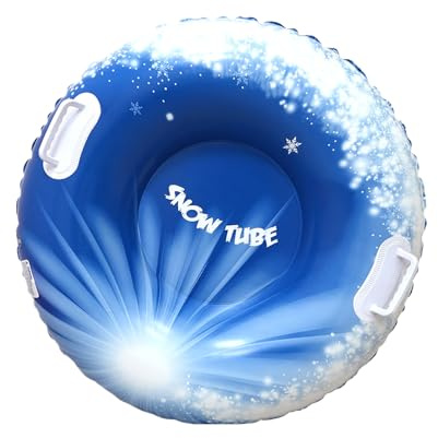 Aufblasbare Schlitten Donut Schneerohr 80x80cm, Robuste Aufblasbare Snow Tube Für Erwachsene Mit Griffen Schnelle Rodelbahn Für Schnee, & Park Winterabenteuer Mit Familie Und Freunden