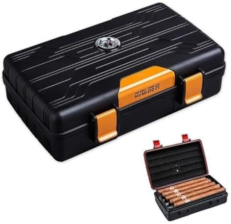 MEMEM Zigarrenhumidor, tragbare Reisebox mit Luftbefeuchter und Hygrometer, leichtes Geschenk-Gadget for Enthusiasten