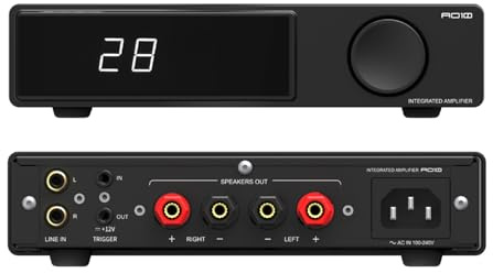 SMSL AO10 Amplificatore HIFI, 2 Canali Amp Stereo, 100W Amplificatori di Potenza Integrata Classe D per Altoparlanti Passivi, Amp da Tavolo per Audio per la Casa con Trigger 12V/Regolazione EQ