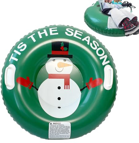 Aufblasbarer Snowtube - Heavy Duty Schnee Reifen Stabilen Handgriffen, Strapazierfähiges Freizeit Design | Vielseitiges Winter Spielgerät Für Weihnachten Sport Rettung Sand Aktivitäten