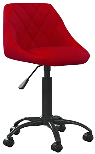Kaorsrow Esszimmerstuhl Weinrot Samt Höhenverstellbar 44x46 cm Drehsessel mit Rollen 110 kg Belastbarkeit Modernes Design für Küche Büro Wohnzimmer