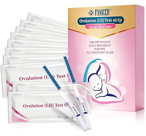 50 Stück Ovulationstest Streifen, Fruchtbarkeitstest für Frauen | Ovulation Test Strips, Einfache Anwendung zu Hause, für Empfängnis zu bestimmen, Leicht Abzulesen Ergebnisse