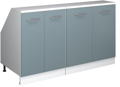 Vicco Dachschrägenschrank-Set Rion, Blau-Grau/Weiß, 140 x 60 cm 2er Set Schrankkorpuss 60 cm Tiefe, platzsparend für Dachschrägen