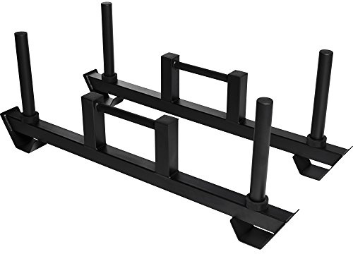 GORILLA SPORTS® Farmer's Walk Bars, 2er Set, Olympia 50/51 mm, bis 300 kg | Aus Stahl, mit gerändelten Griffen und 4 senkrechten Gewichtsaufnahmen; 131,5 x 10 x 51,5 cm, Strongman Training