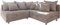 DELIFE Eckcouch Clovis Hellgrau Strukturstoff Ottomane Rechts Ecksofa Modular