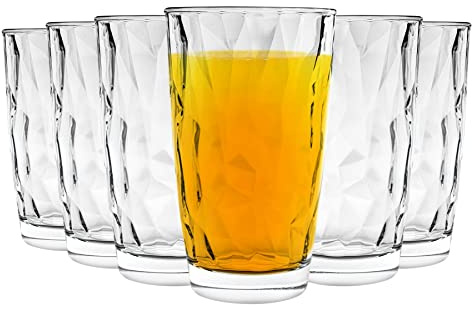Bormioli Rocco Diamond Dimpled Clear Cooler Glasses - 470ml - Pack of 12