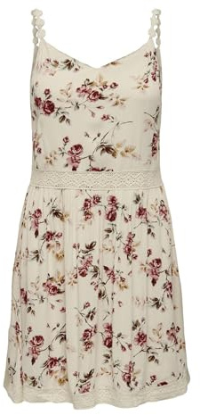Only NOS ONLKARMEN Anne Life Dress WVN Noos Robe, Femme, Aop: Rose Flower Creme Brulee, 38