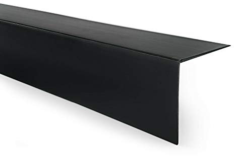 QUEST Cornière PVC Rigide Autoadhésive – Baguette d’Angle de Protection en PVC Dur pour Mur et Rebord – Profilé de Coin, 20x20mm, 100cm, noir
