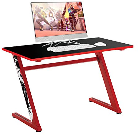 WHITE SHARK 539443 Scrivania Gaming per PC Design Ergonomico Rosso Rosso