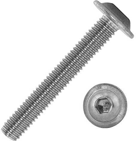 Linsenkopfschrauben mit Innensechskant (ISK) und Flansch M6x20/20 mm aus Edelstahl A2 (100 Stück) | ISO 7380 - Rundkopfschrauben - Linsenschrauben - Schrauben von MESAROS®