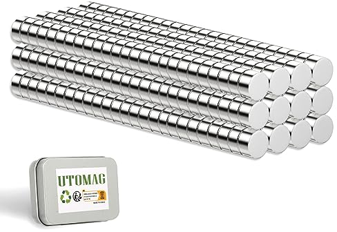 UTOMAG 300 Stück Neodym Magnete 2x1mm, Multi-Use Starke Permanent Rounde Kleine, für Kühlschrank, Magnettafel Whiteboard, Pinnwand, Magnettafel Bänder, Fotos, Karte, Bildmagnet, Miniaturen