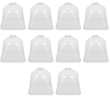 HEMOTON Lot de 10 Cloches de Culture en Plastique Transparent Green Basics - pour la Culture des Plantes - Protection Contre Le Gel, Les escargots, Les Oiseaux - 8 x 10 cm