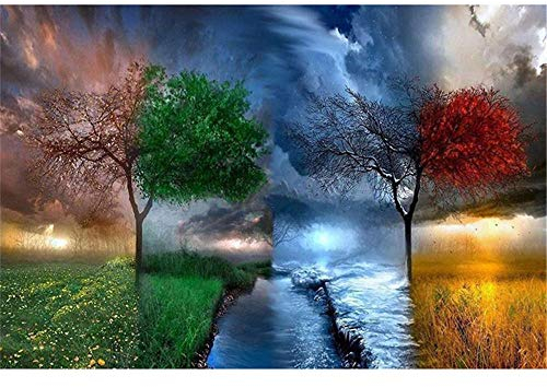 Puzzle 3000 Teile, Vier Jahreszeiten von Bäumen Puzzle Erwachsene 3000 Teile, Impossible Puzzle, Puzzle Kinder Mädchen, Geschicklichkeitsspiel für die ganze Familie, Puzzle Erwachsene 3000 Teile-48.0