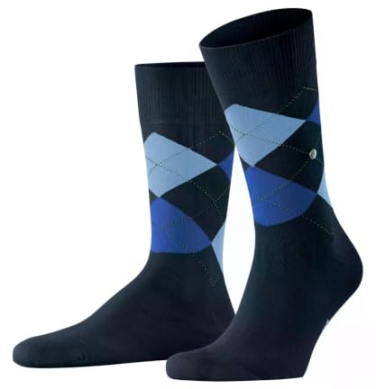 Burlington Herren Socken King M So Baumwolle gemustert 1 Paar, Blau Marine 6121, 40-46