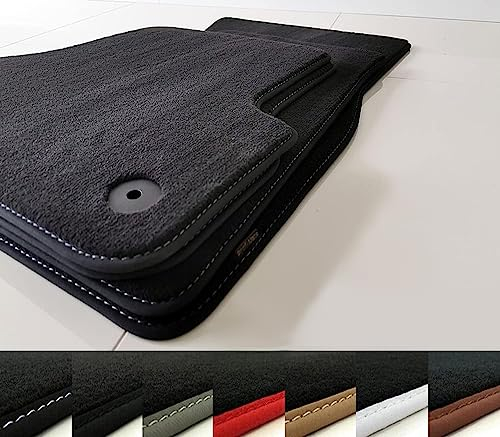 Velours Fussmatten passend für Audi A4 B6 B7 8H Cabrio 2000-2008 Profi Mats Premium Qualität (Umrandungsfarbe Beige)