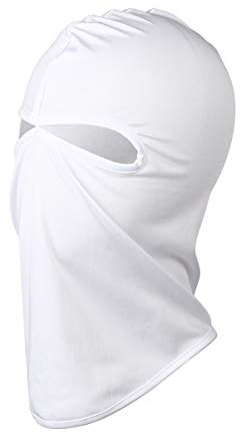 BEAUTYBIGBANG Sturmhauben Gesichtshaube Skimaske Hals Gaiter Winter Gestrickte UV-Schutz Sturmhaube mit 2 Löchern Strick Skimaske Vollgesichtsabdeckung für Herren/Damen (Weiß)