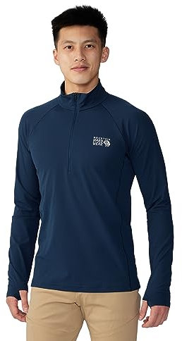 Mountain Hardwear Herren Mountain Stretch Half Zip Sweatshirt, Strapazierfähig, Marineblau, Medium