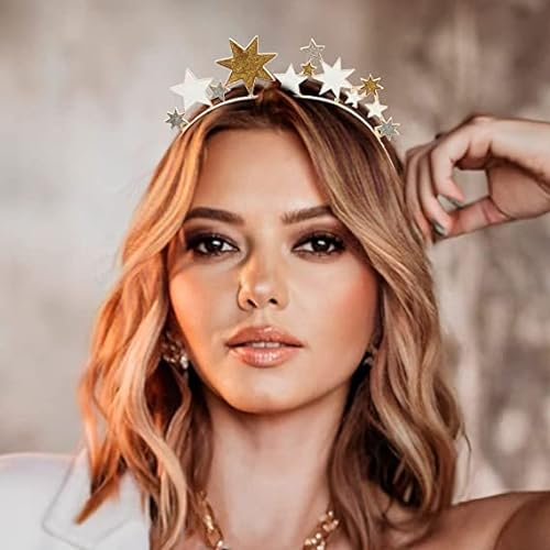 Generse Stern-Stirnband Glitzernde Haarbänder Geburtstag Party Kopfstück Cosplay Kostüm Haar Accessoire für Frauen und Mädchen (Packung mit 1) (B)