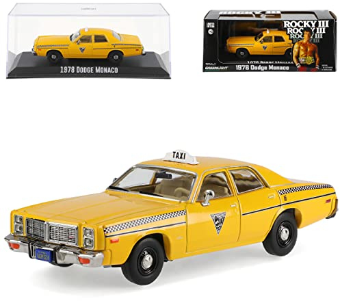 alles-meine.de GmbH Dodge Monaco 1978 City Cab Taxi Rocky III 1/43 Greenlight Modell Auto mit individiuellem Wunschkennzeichen
