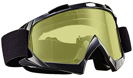 MOCNT Motorradbrille ATV Dirt Bike Brille Crossbrille Skibrille Sonnenbrille Motorradbrillen Anti Fog Schutzbrille Winddichte Motocross Brille Helmbrillen Gelb Len