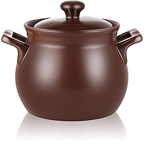 Clay Pot for Cooking Terracotta Cooking Pot Terracotta Stew Pot Ceramic Casserole -Easy to Clean Casserole (Brown Capacity 3L)
