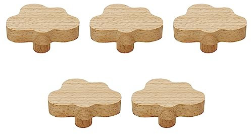Tsnamay 5 Stück Wolken Holz Wand Hut Klammer, Holz Kleiderhaken zum Aufhängen von Hüten, Kappen, Taschen (5 x Wolken), TSCP4942